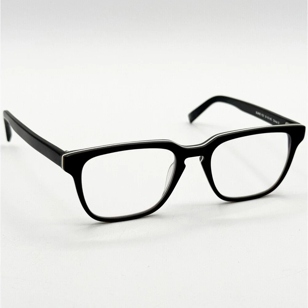 Warby Parker BRADY‎ 103 Black w/White Stripe Eyeglasses Frame 51-19-145